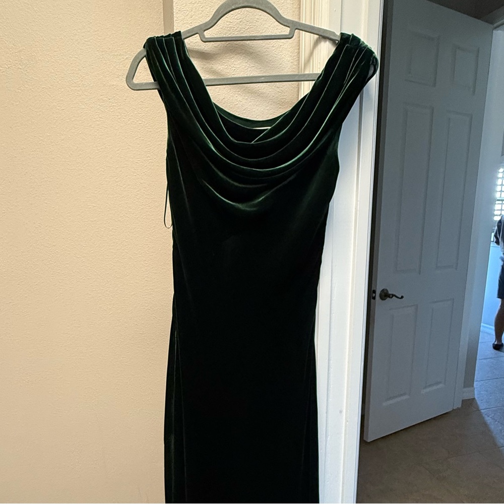 Reformation Elvie Velvet Gown - Emerald Green - PLEASE READ DESCRIPTION